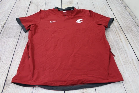 TEAM ISSUED WSU Cougars Baseball Nike Red Short Sleeve Windbreaker Jersey Large Cover