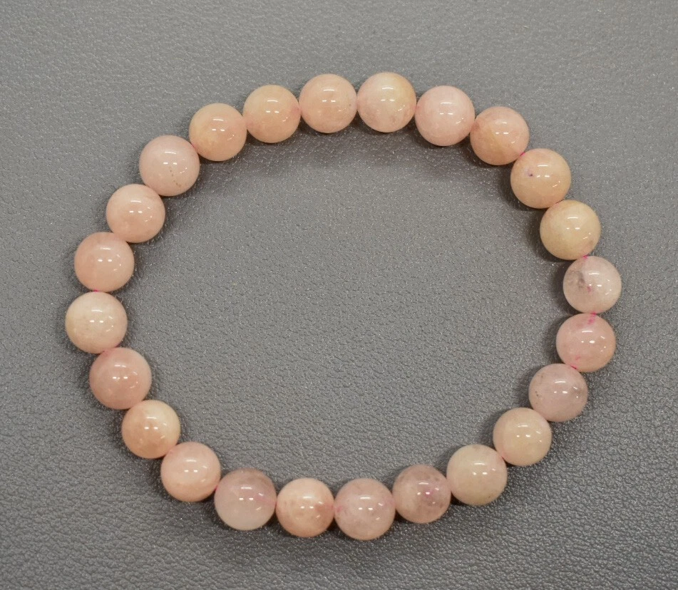 +Natur+  MORGANIT Edelstein-Kugel-Armband-Elastisch 8 mm/19 cm-NEU-A-Qualität - Bild 1 von 1