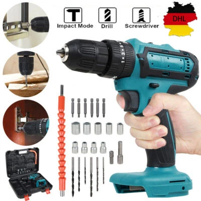 Neu 18V Akku Bohrschrauber Set Akkuschrauber Bohrmaschine Für Makita Ohne Akkus - Bild 1 von 4