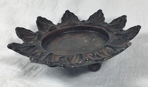 SOPORTE VELA HIERRO FUNDIDO METAL IMITACIÓN BRONCE ACABADO 10 PUNTAS - Imagen 1 de 6