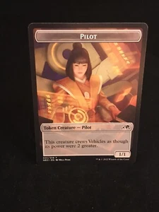 MTG, Pilot Token, Kamigawa: Neon Dynasty 001/019 Regular Token - Picture 1 of 3