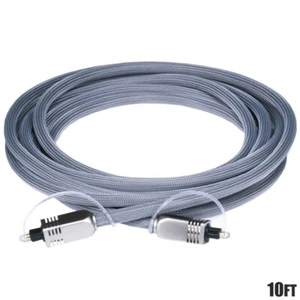 10FT Premium TOSLink Digital Optical Audio Cable SPDIF Fiber Optic Cord Gold DVD - Picture 1 of 1