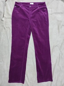 Charter Club Women's Maroon No Wale Corduroy Straight Leg Pants Size 8 - Picture 1 of 8
