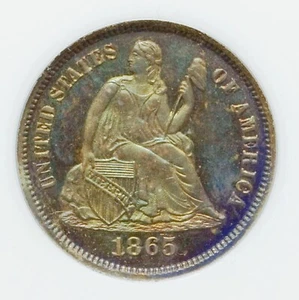 1865 NGC PR65 OGH ๐ด 10K Minted + 500 Proof = 4th Lowest 10c! ๐ด โ
Seated Dime โ
- Picture 1 of 5