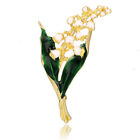 Enamel White Floral Leaf Brooch Pin Bouquet  Shirt Collar Pin Gift Women nxZH`uk