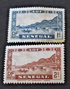 1925 Senegal Stamps - SW# 124-125 Bridge - MLH - Picture 1 of 2