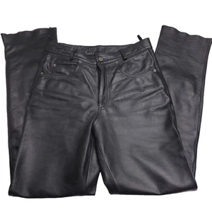 FMC Leder Motorradhose 5 Pocket Gr. 32 schwarz Biker Fahrer gefüttert gebraucht - Bild 1 von 18