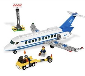 LEGO City: Passenger Plane (3181) Missing 1 Sticker, Otherwise Complete W Figs