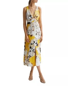 REISS Kasia Floral Print Midi Dress Size US10 Orig. $330 NEW - Picture 1 of 6