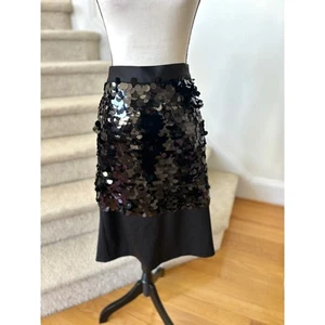Eloquii Black Paillette Sequin Peplum Straight Skirt - Picture 1 of 5