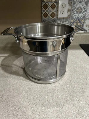 All-Clad Stainless Steel Pasta Strainer Mesh Colander Steamer Insert - Image 1 of 4