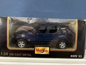 Maisto 1/24 diecast BMW X5 Model Car blue Boxed SUV - Picture 1 of 5
