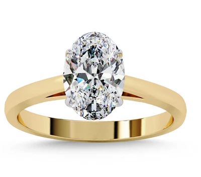 Anel de noivado de diamante IGI corte almofada 5 quilates corte laboratório ouro 14K multitom - Imagem 1 de 4