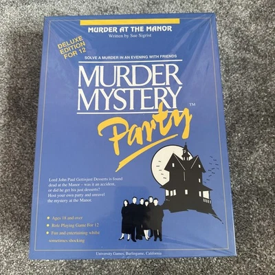 Murder Mystery Party, Murder at the Manor, Deluxe edition for 12, Rare Game, New - Image 1 of 4