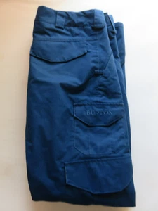 Burton Dry Ride Snowboarding Pants Mens Medium Blue Cargo Waterproof Ski Adjust* - Picture 1 of 16