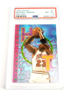 1995 SKYBOX NBA HOOPS - MICHAEL JORDAN #1 HOT LIST TRADING CARD - PSA GRADED 8 - Bild 1 von 8