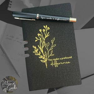 Profound Difference Bound Inspirational Quote Notebook Set with Matching Ink Pen - Picture 1 of 2