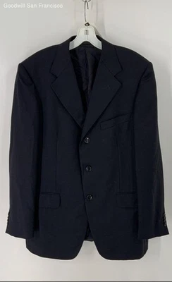 Ermenegildo Zegna Black Single Breasted Three Button Mens Blazer Size 48 - Image 1 of 4