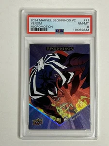 2024 Marvel Beginnings Vol. 2 Series 2 Venom MICROMOTION #71 PSA 8 POP 3 - Picture 1 of 2