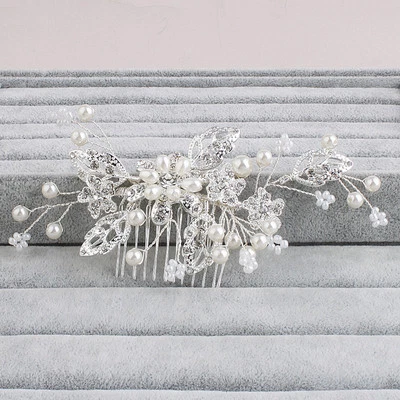 Matrimonio Pettine Argento Cristallo Ballo Sposa Accessori Strass Capelli 1 PC - Immagine 1 di 2