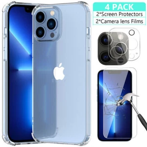 For iPhone 13 Mini/13 Pro Max/12 Clear Case Slim Cover, Camera, Screen Protector - Picture 1 of 82