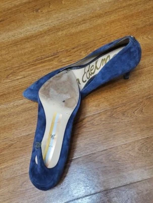 Zapatos de tacón de aguja Sam Edelman Hazel para mujer azul marino gamuza talla 6,5 Foto 1 de 4