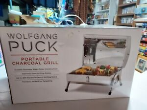 Wolfgang Puck Stainless Steel Lightweight Portable Outdoor Charcoal Grill New