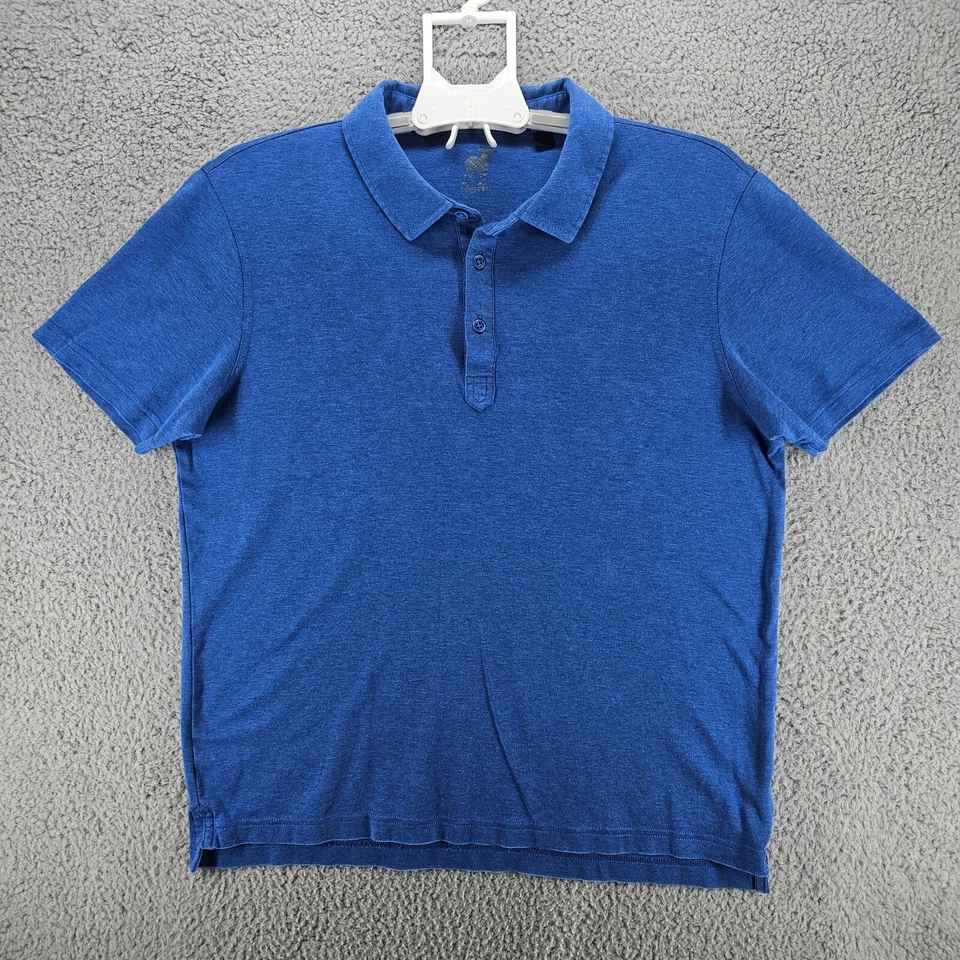 Camisa polo masculina Raffi grande azul algodão macio trabalho casual golfe rúgbi tamanho G - Imagem 1 de 4