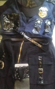 Dream Girl Halloween Costume Bundle Dress Police Officer Womens 4Pc NWOT - Picture 1 of 12