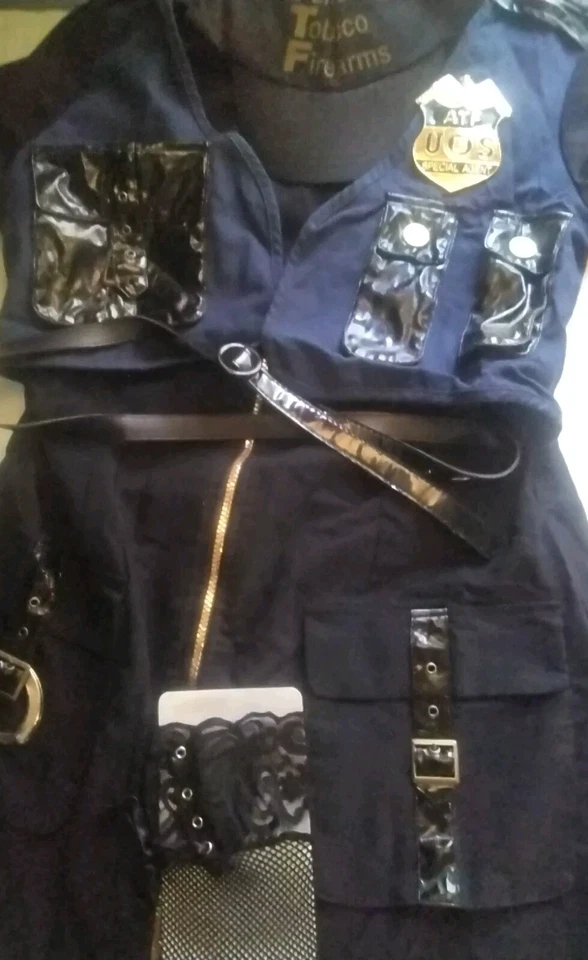 Dream Girl Halloween Costume Bundle Dress Police Officer Womens 4Pc NWOT - Image 1 of 4