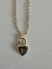NEW JTV 10k Yellow Gold Heart Lock Necklace Pendant Chain AU1258-18 W/ Gift Box
