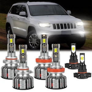 For Jeep Grand Cherokee 2011 2012 2013 Combo LED Headlight+Fog Lights Bulbs Kits - Picture 1 of 17
