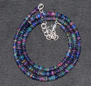 AAA + Natürlicher Äthiopischer Opal Wello Feueropal Edelstein Perlen 16 Zoll Halskette F4014 - Bild 1 von 4