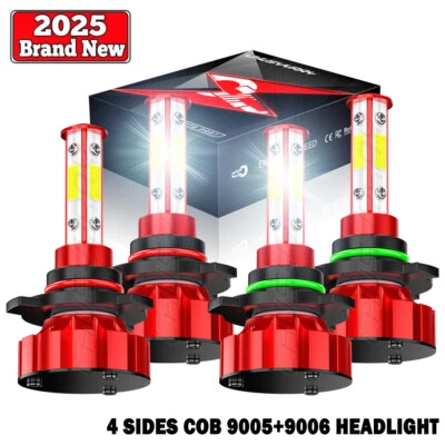 Fit Cadillac Fleetwood 1987-1996 4X 6000K LED Headlight High/Low Beam Bulbs Kit - Image 1 of 4