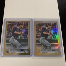 (2)2022 Topps Series 1 Gold Foil #145 Joey Wendle - Tampa Bay Rays/Miami Marlins