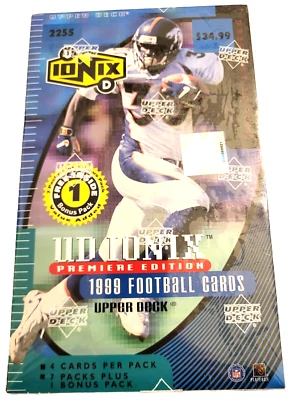 UPPER DECK 1999 UD IONIX PREMIERE EDITION FOOTBALL RETAIL BOX FACTORY SEALED - Image 1 of 2