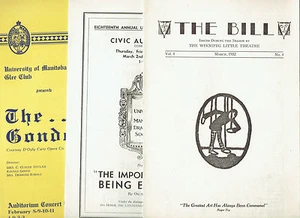 WINNIPEG PLAYBILLS 3 amateur theatre 1930s - Foto 1 di 1
