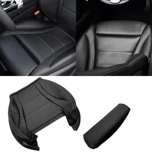 2015-2021 For Benz C-Class Left Driver Side Bottom Leather Seat Cover Black - Imagen 1 de 7