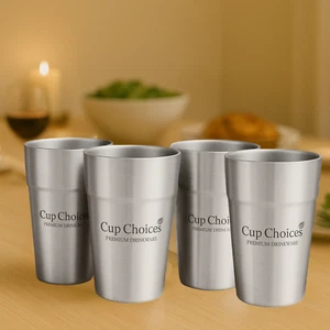 4 packs 16 oz Double Wall Insulated Metal Cups Stainless Steel Tumblers Durable - Picture 1 of 5