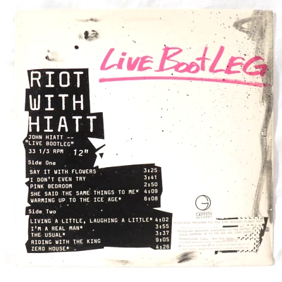 JOHN HIATT ‎– Riot With Hiatt --"Live Bootleg"  1985 US Promo-only LP EX/NM - Image 1 of 4