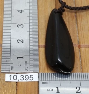 Pendentif en PIERRE NOIRE NATURELLE A IDENTIFIER + cordon lithotherapie reiki - Imagen 1 de 1