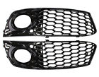 Glossy Front Bumper Fog Light Lamp Mesh Grill Grille for 2008-2012 Audi A4 B8
