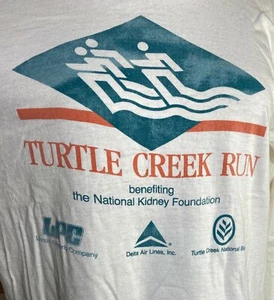 Vintage Anvil Turtle Creek Run National Kidney Found. Long Sleeve White T-Shirt - Picture 1 of 5