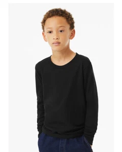 Bella + Canvas 3501YCV Youth Heather CVC Long-Sleeve T-Shirt - Picture 1 of 3