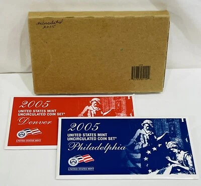 2005 U.S Mint Uncirculated Coin Set Philadelphia and Denver - 22 coins - Image 1 of 3