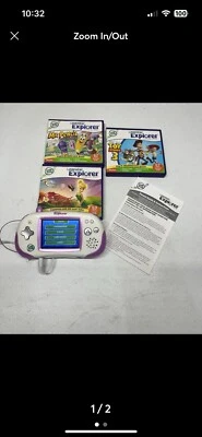 LeapFrog Leapster Explorer Learning Game System Green  And Games Tested Working - Image 1 of 2