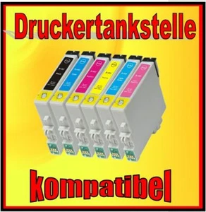 6 x komp. für EPSON STYLUS PHOTO R200 R210 R220 RX600 RX620 RX640 T0481 - T0486 - Bild 1 von 2