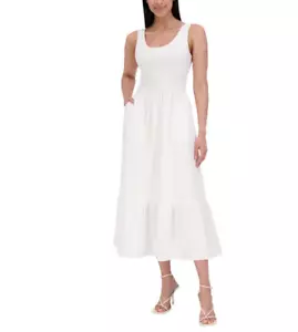 Steve Madden Ladies' Maxi Dress Scoop Neck Sleeveless | White | X-Small - Picture 1 of 4
