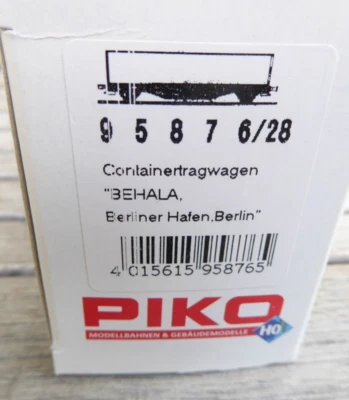 Piko 95876/28 H0 Container Flat Car BEHALA Ports Berlin DB AG Ep. 5/6 Neuwertig - Image 1 of 4