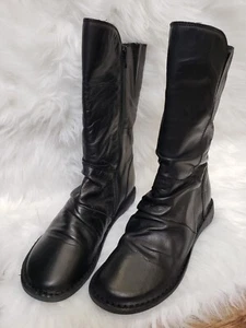 Miz Mooz - Leather  Ruched Mid Boot - Pass - Black EU 38 US 7.5 - 8 - Picture 1 of 9